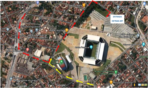 Mapa Arena Detran